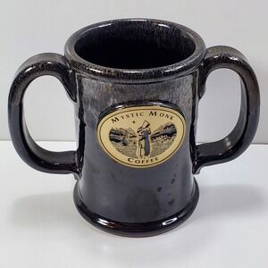 Sunset Hill Stoneware Mystic Monk Double Handle Coffee Mug Handcrafted in USA